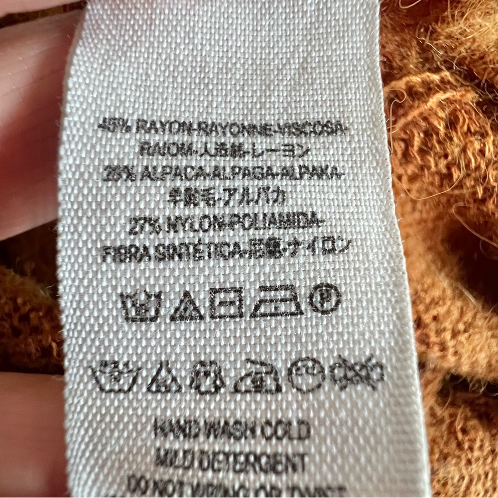 Free People Found My Friend Open Knit Waterfall Sweater Honey Rust - Picture 9 of 10
